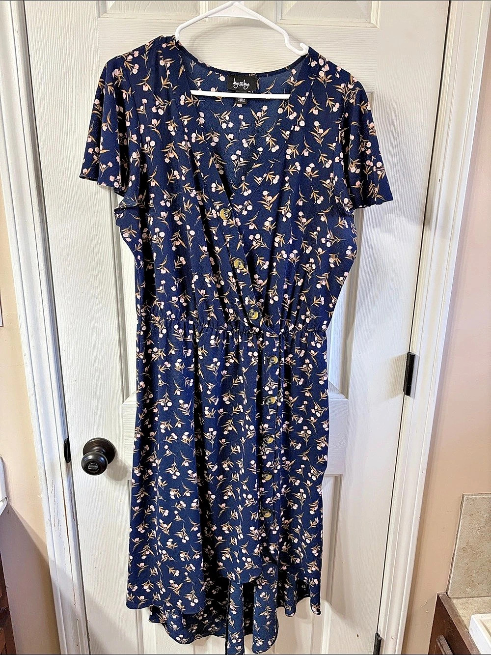 by&by Floral High Low Dress in Blue & Pink Size XXL